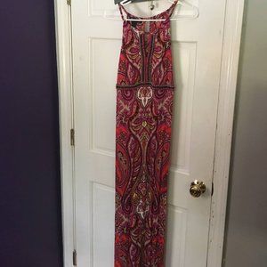 INC Sleeveless Long Summer Dress Paisley Design